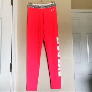 Nike Neon Pink Just Do It Workout Pants - Size M